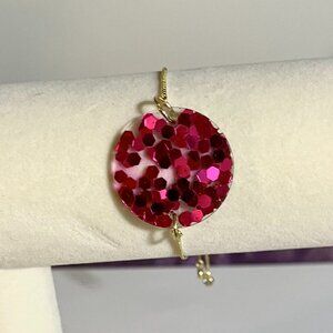 Radiant Resin Circlet Bracelet with Dainty Gold Slider
